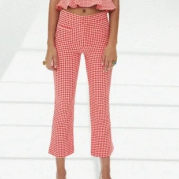 Zara new with tags gingham print mini flare trousers in a size medium - Picture 10 of 13